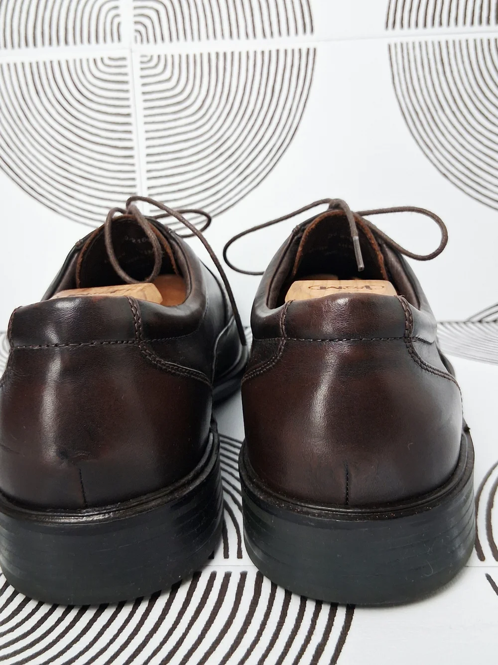 Johnston & Murphy Mens 10.5M Brown Lace Up Leather Oxford Dress Shoes 20-2160